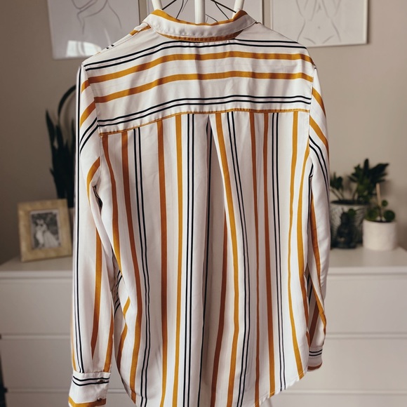 DYNAMITE Stripes Orange and White Blouse - Picture 3 of 5